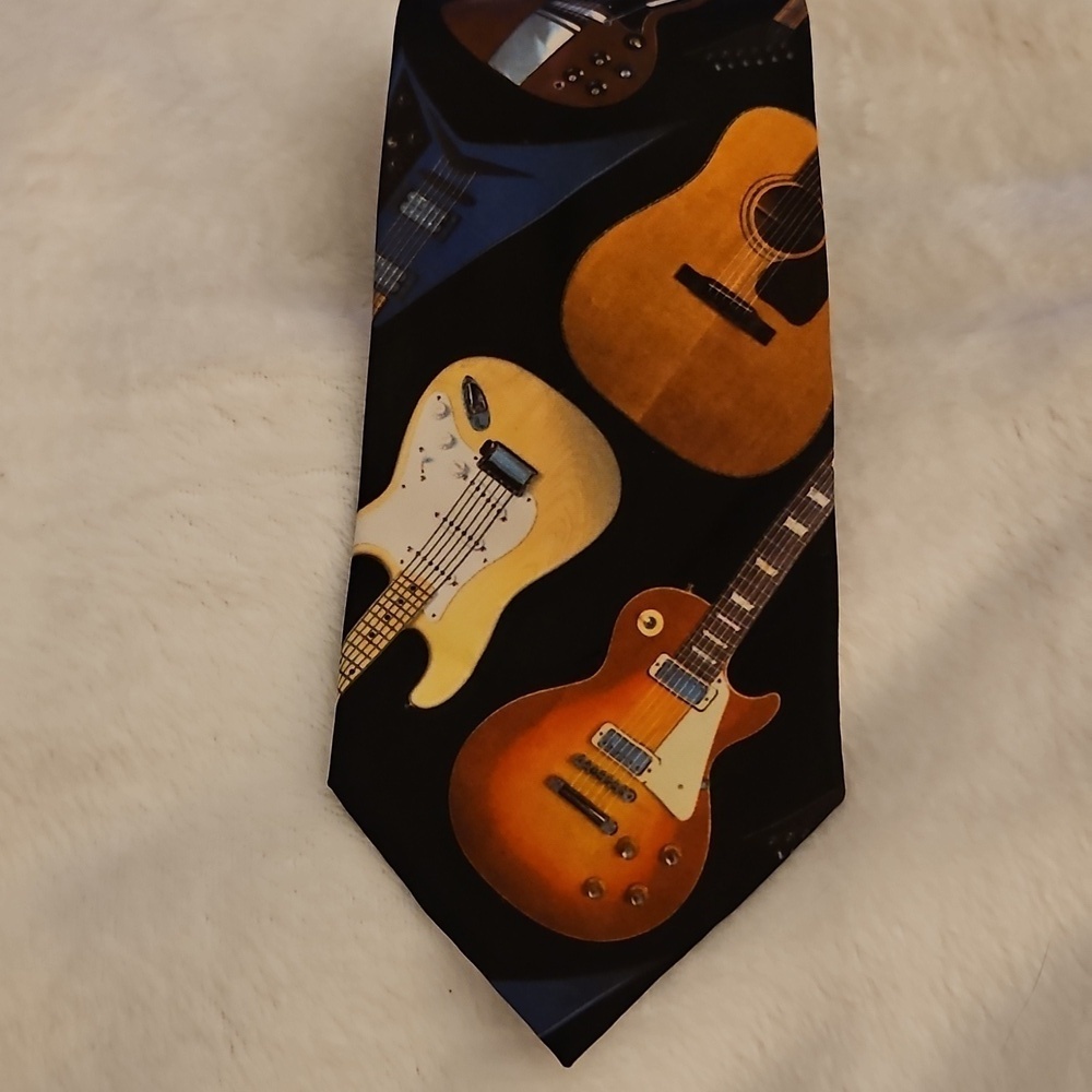 RALPH MARLIN 1995 Guitar II Print Musician Tie - Picture 2 of 8